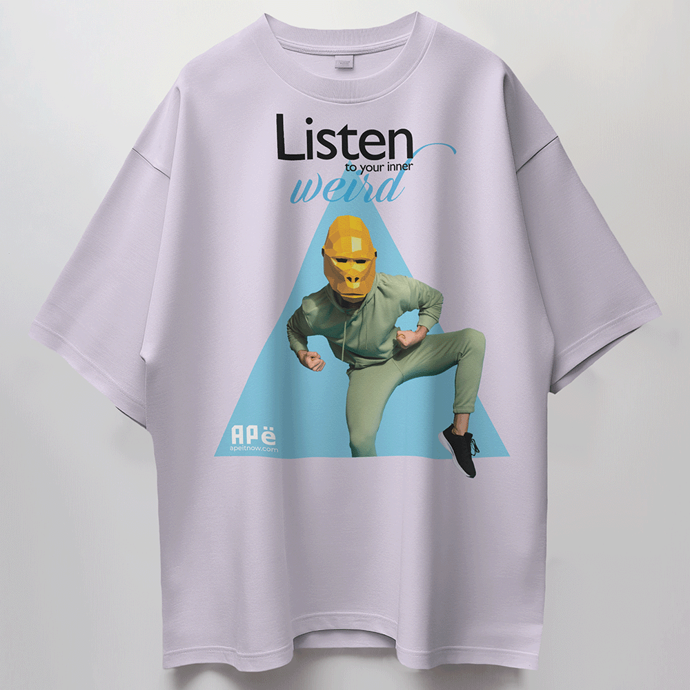 ApeLabs Unisex Tshirt Oversized-  Ash Lilac